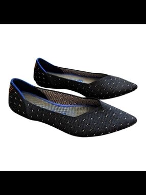 Rothy's Black Ivory Dot Pointed Ballet Flats | Size: 8.5